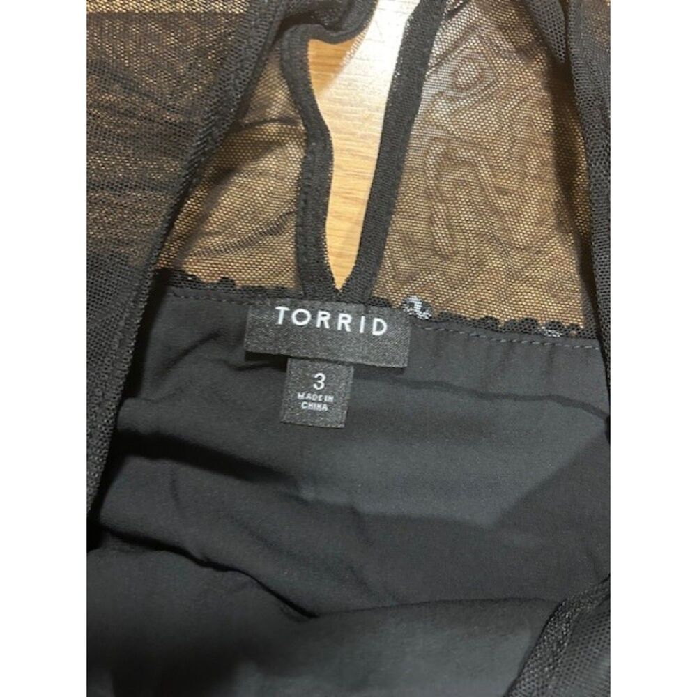Torrid 3X - Sequin black top -long sheer sleeve - Picture 2 of 4